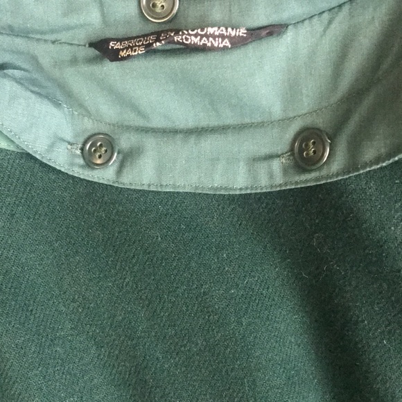 Cyclone Awesome vintage teal trench coat with detachable wool lining - Picture 8 of 10